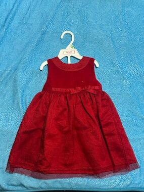 Carter's Red Sparkle Velvet Holiday Dress
